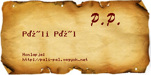Páli Pál névjegykártya